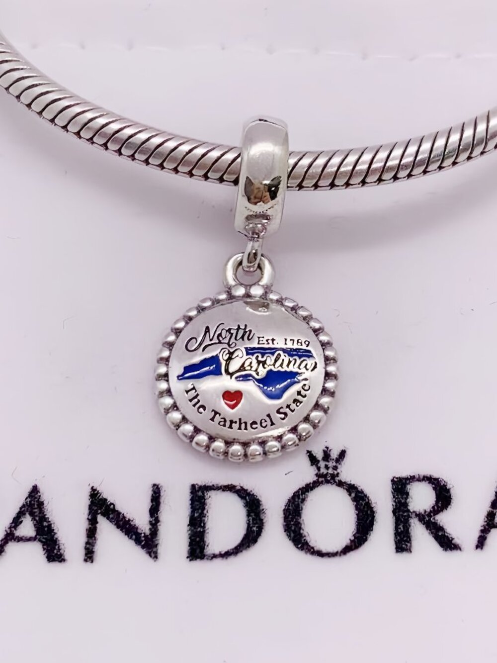 Pandora North Carolina State Map Dangle Charm
